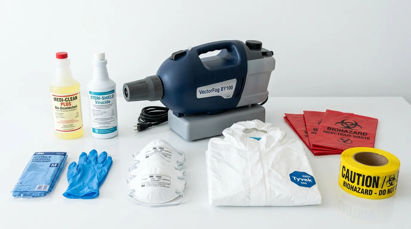 Professional biohazard remediation crew working in Grosse Ile